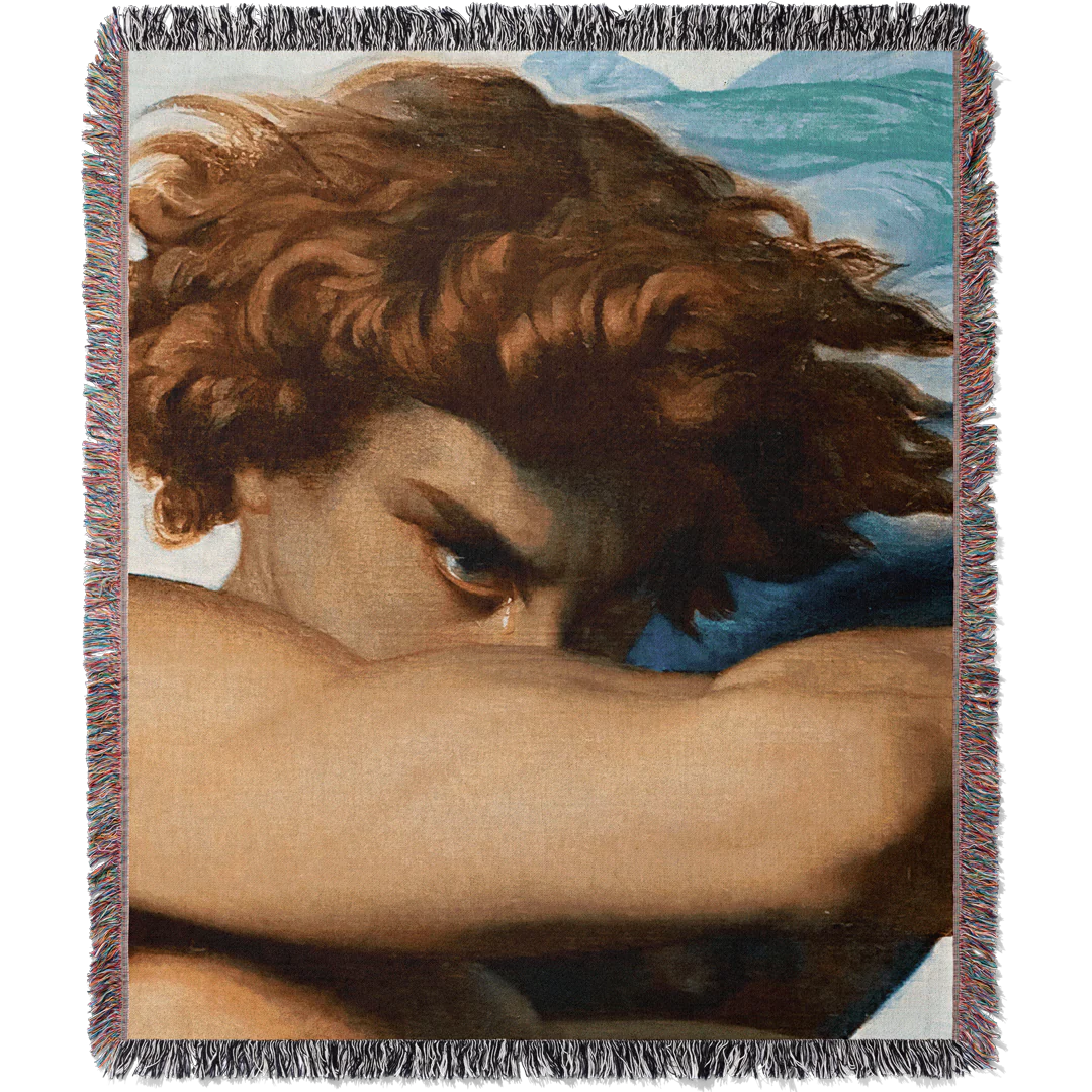 The Fallen Angel by Alexandre Cabanel Woven Blanket Tapestry