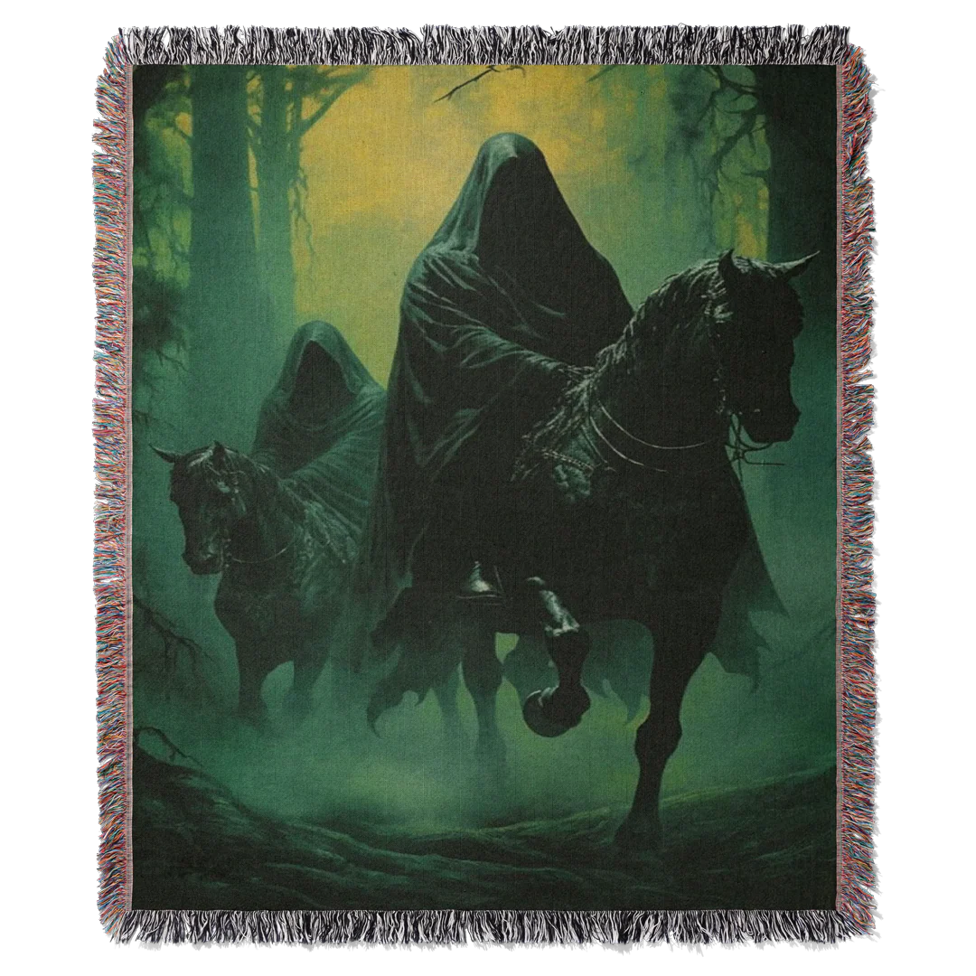 Ghost Horsemen Woven Blanket Tapestry