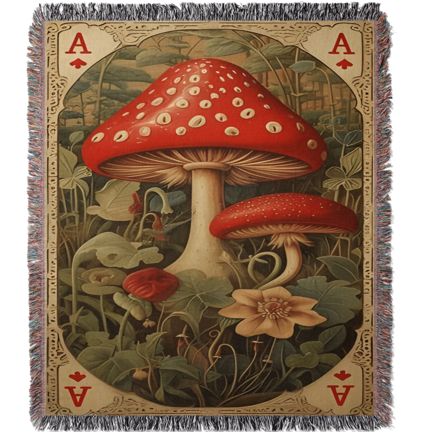 Mushroom Woven Blanket Tapestry