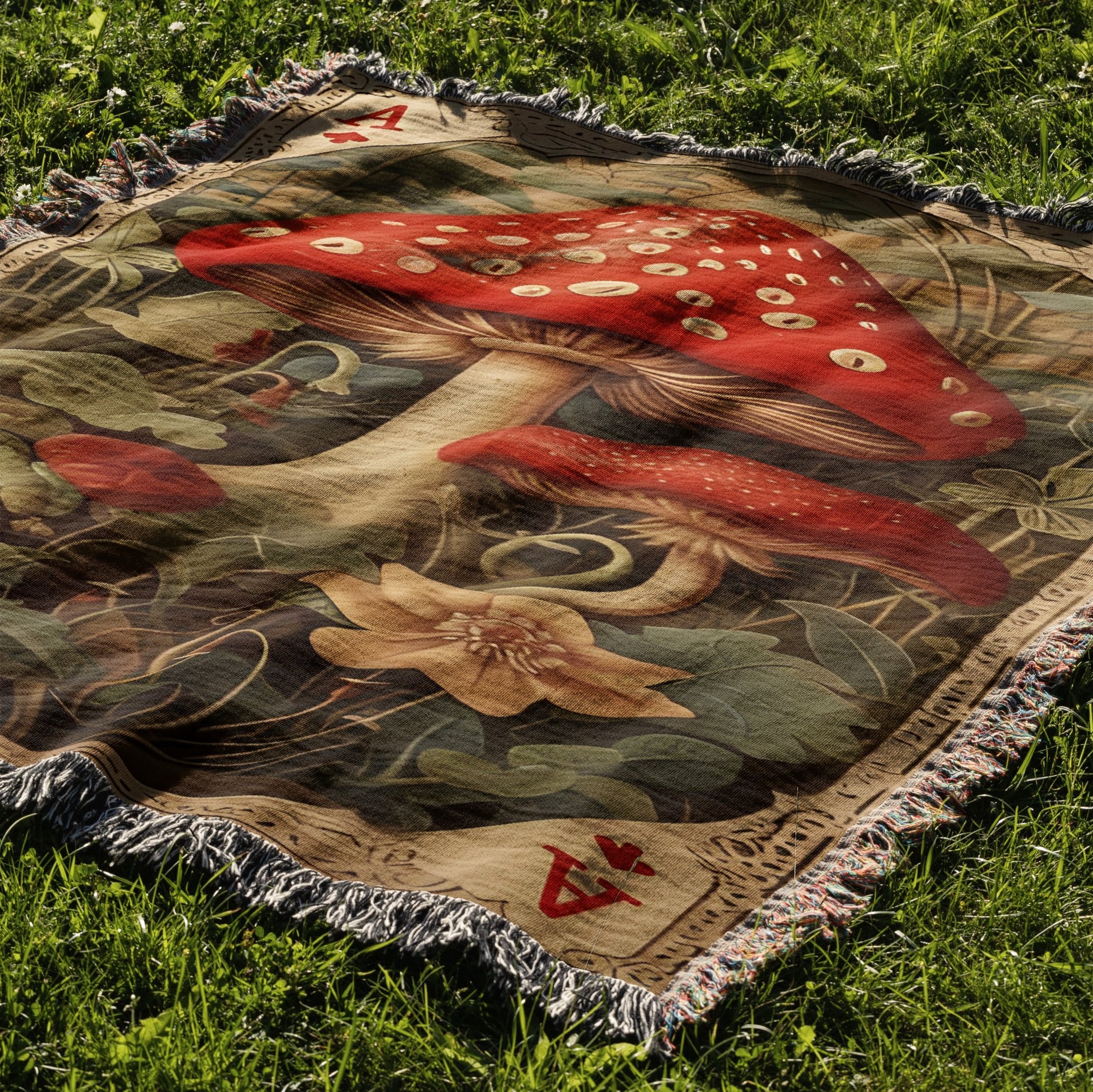 Mushroom Woven Blanket Tapestry - Image 2